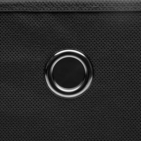  Pudełka z pokrywami, 10 szt., 28x28x28 cm, czarne Lumarko!