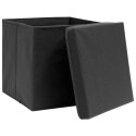  Pudełka z pokrywami, 10 szt., 28x28x28 cm, czarne Lumarko!