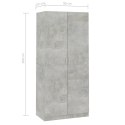  Szafa, betonowa szarość, 90 x 52 x 200 cm, płyta wiórowa Lumarko!