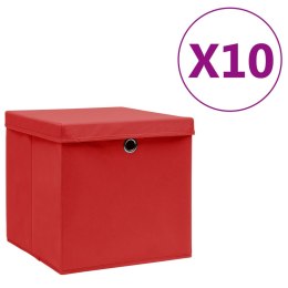  Pudełka z pokrywami, 10 szt., 28x28x28 cm, czerwone Lumarko!