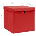  Pudełka z pokrywami, 10 szt., 28x28x28 cm, czerwone Lumarko!