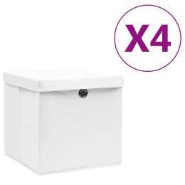  Pudełka z pokrywami, 4 szt., 28x28x28 cm, białe Lumarko!