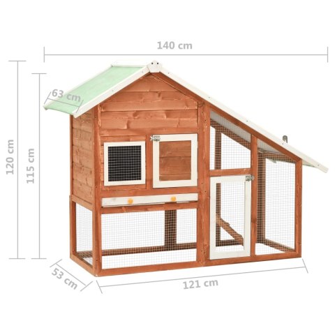  Klatka dla królika, 140x63x120 cm, drewno jodłowe Lumarko!