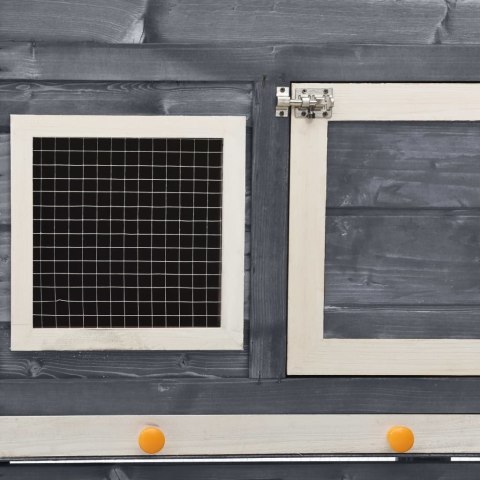  Klatka dla królika, szaro-biała, 140x63x120 cm, drewno jodłowe Lumarko!