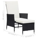  Rozkładane krzesło ogrodowe z poduszkami, czarny polirattan Lumarko!