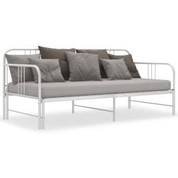  Sofa z wysuwaną ramą łóżka, biała, metalowa, 90x200 cm Lumarko!
