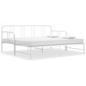  Sofa z wysuwaną ramą łóżka, biała, metalowa, 90x200 cm Lumarko!