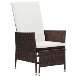  Rozkładane krzesło ogrodowe z poduszkami, brązowy polirattan Lumarko!