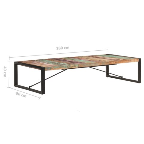  Stolik kawowy, 180x90x40 cm, lite drewno z odzysku Lumarko!