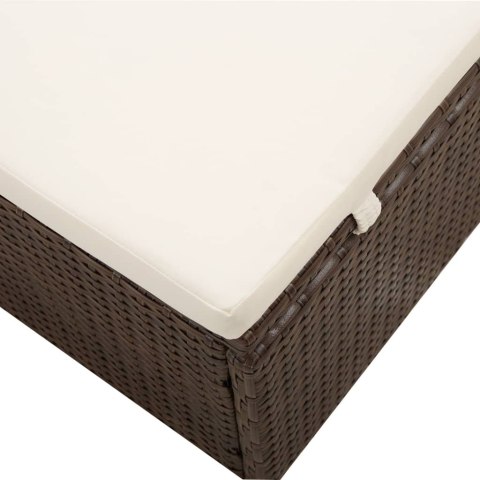  Leżak z zadaszeniem i poduszką, polirattanowy, brązowy Lumarko!