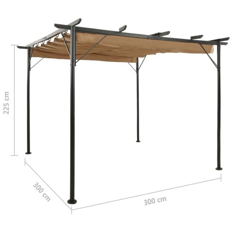  Pergola ogrodowa ze zwijanym dachem, taupe, 3x3 m, 180 g/m² Lumarko!
