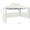  Rozkładany namiot imprezowy z 3 ściankami, 3 x 4,5 m, biały Lumarko!