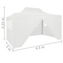  Rozkładany namiot imprezowy z 4 ściankami, 3 x 4,5 m, biały Lumarko!