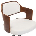  Krzesła obrotowe, 4 szt., białe, gięte drewno i sztuczna skóra Lumarko!