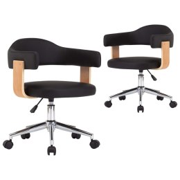  Obrotowe krzesła stołowe, 2 szt., czarne, sztuczna skóra Lumarko!