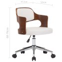  Obrotowe krzesło stołowe, białe, gięte drewno i sztuczna skóra Lumarko!