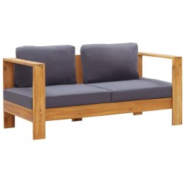  Ławka/sofa ogrodowa z poduszkami, 140 cm, drewno akacji, szara Lumarko!