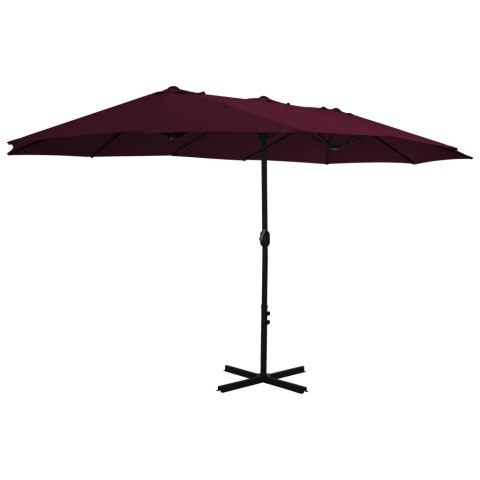  Parasol ogrodowy na słupku aluminiowym, 460 x 270 cm, bordowy Lumarko!