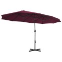  Parasol ogrodowy na słupku aluminiowym, 460 x 270 cm, bordowy Lumarko!