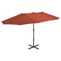  Parasol ogrodowy na słupku aluminiowym, 460 x 270 cm, terakota Lumarko!