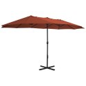  Parasol ogrodowy na słupku aluminiowym, 460 x 270 cm, terakota Lumarko!