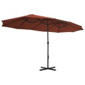  Parasol ogrodowy na słupku aluminiowym, 460 x 270 cm, terakota Lumarko!