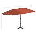  Parasol ogrodowy na słupku aluminiowym, 460 x 270 cm, terakota Lumarko!