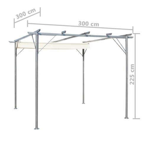  Pergola ze zwijanym dachem, śmietankowa, 3x3 m, stalowa Lumarko!