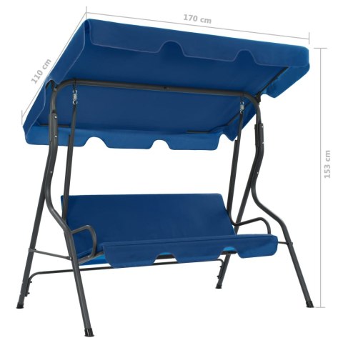  Huśtawka ogrodowa, granatowa, 170 x 110 x 153 cm, tkanina Lumarko!