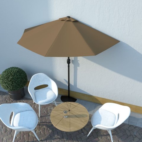  Półparasol balkonowy na słupku z aluminium, 270x135 cm, taupe Lumarko!