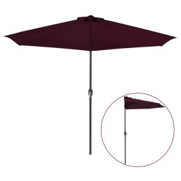  Półparasol balkonowy, aluminiowy słupek, bordo, 300x150x253 cm Lumarko!