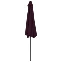  Półparasol balkonowy, aluminiowy słupek, bordo, 300x150x253 cm Lumarko!