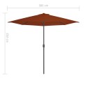  Półparasol balkonowy, aluminium, terakota, 300x150x253 cm Lumarko!