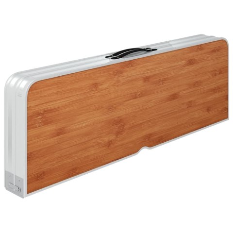  Składany stolik turystyczny z 2 ławkami, aluminium, brązowy Lumarko!