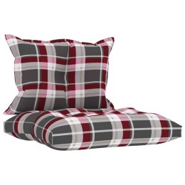  Poduszki na sofę z palet, 2 szt., czerwona krata, tkanina Lumarko!