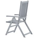  Rozkładane krzesła ogrodowe, 4 szt., szare, drewno akacjowe Lumarko!