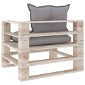  Sofa ogrodowa z palet, z szarymi poduszkami, drewno sosnowe Lumarko!