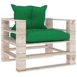  Sofa ogrodowa z palet, zielone poduszki, drewno sosnowe Lumarko!