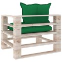  Sofa ogrodowa z palet, zielone poduszki, drewno sosnowe Lumarko!