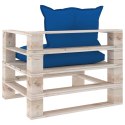  Sofa środkowa z palet, z niebieskimi poduszkami, drewno sosnowe Lumarko!
