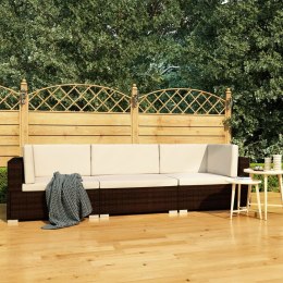  3-częściowa sofa do ogrodu, z poduszkami, polirattan, brązowa Lumarko!