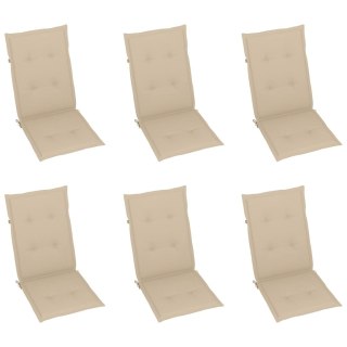  Poduszki na krzesła ogrodowe, 6 szt., beżowe, 120x50x4 cm Lumarko!