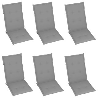  Poduszki na krzesła ogrodowe, 6 szt., szare, 120x50x4 cm Lumarko!
