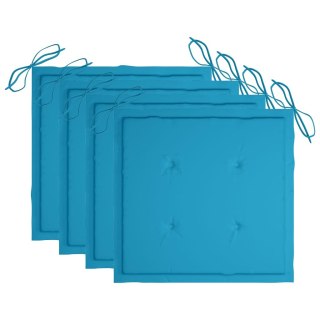  Poduszki na krzesła ogrodowe, 4 szt., błękitne, 50x50x4 cm Lumarko!