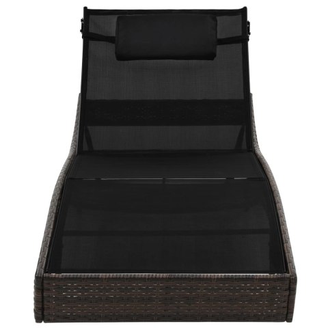  Leżak ogrodowy z poduszką, polirattan, brązowy Lumarko!