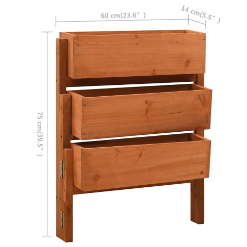  Ogrodowa donica, składana, pomarańczowa, 60x14x75 cm, jodła Lumarko!