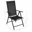  Składane krzesła ogrodowe, 4 szt., aluminium/textilene, czarne Lumarko!