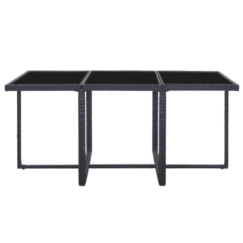  11-cz. zestaw mebli ogrodowych z poduszkami, rattan PE, czarny Lumarko!