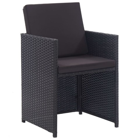  11-cz. zestaw mebli ogrodowych z poduszkami, rattan PE, czarny Lumarko!