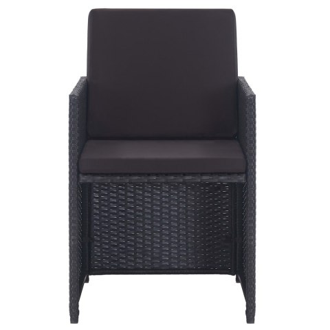  11-cz. zestaw mebli ogrodowych z poduszkami, rattan PE, czarny Lumarko!